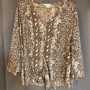 Tan Snakeskin Blouse.